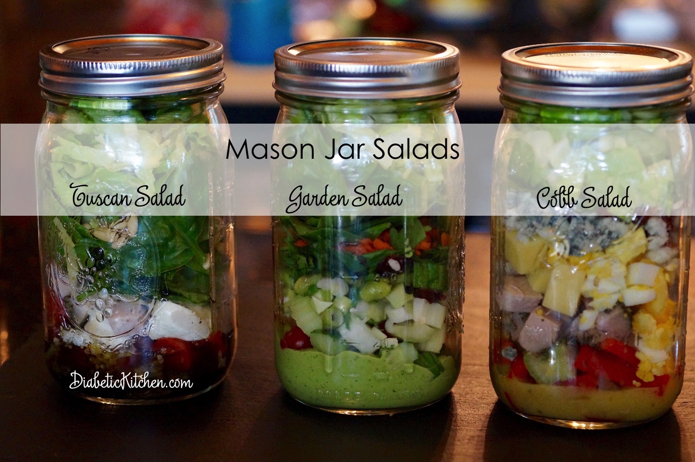 California Cobb Mason Jar Salad with Green Goddess Dressing {gluten-free,  keto, paleo + Whole30 options} - Tasty Yummies