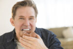Man eating a doughnut